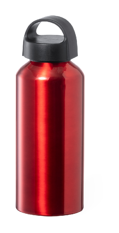 Bouteille en aluminium - 500 ml - avec couvercle en plastique - couleur rouge_0