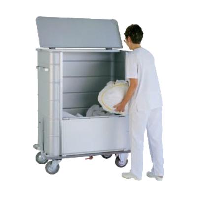 Chariot à linge en aluminium - sac de linge 1006 litres - ouverture façade et couvercle_0