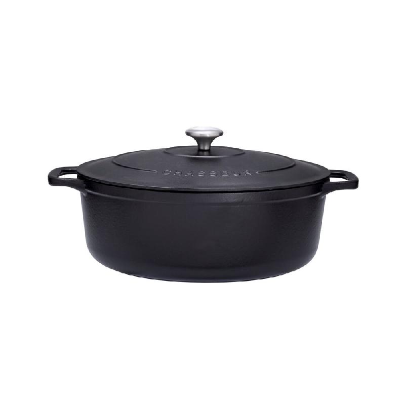Cocotte ovale 29 cm chasseur noir interieur noir 500 cl Ovale Fonte émaillée Chasseur 37x23 cm - noir 3244334729016_0