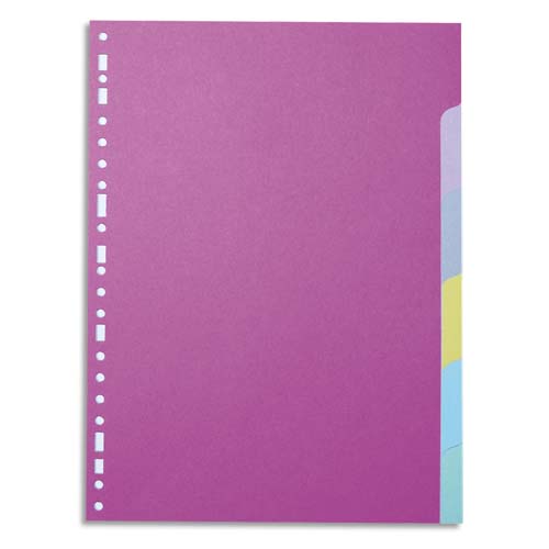 INTERCALAIRES TOUCHES NEUTRES 1ER PRIX - CARTE 170 G - A4 - 6 POSITIONS - COLORIS ASSORTIS