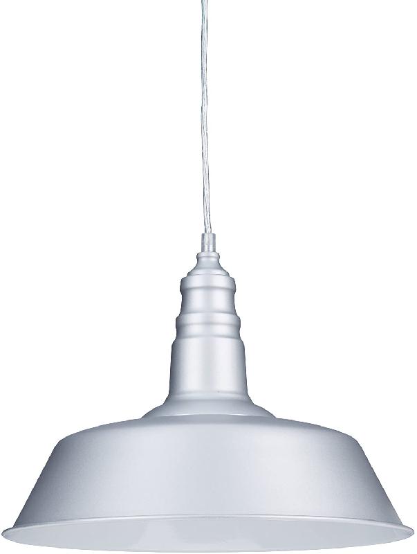 Lustre plafonnier suspendu lampe suspension luminaire abat-jour en métal gris 13_0002574
