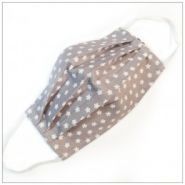 Masque lavable 3 plis Flocon Taupe - tissu coton 100% Oeko-Tex - barrette nasale - VDM_0