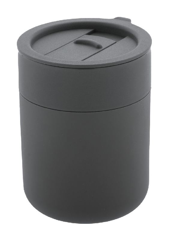 Mug de voyage - céramique avec silicone et couvercle en plastique PP - 300 ml_0