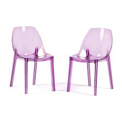 RATTATAN Lot de 2 chaises en polycarbonate transparent, empilables, monobloc, résistantes, design moderne, idéales pour cuisine, bar ou restaurant â_0