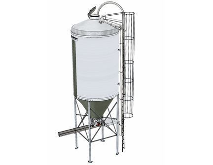 Silo de stockage de poudre de lait, à cône axial de 60° pour l'alimentation des veaux - Capacité de 26 m3 - ROUSSEAU_0