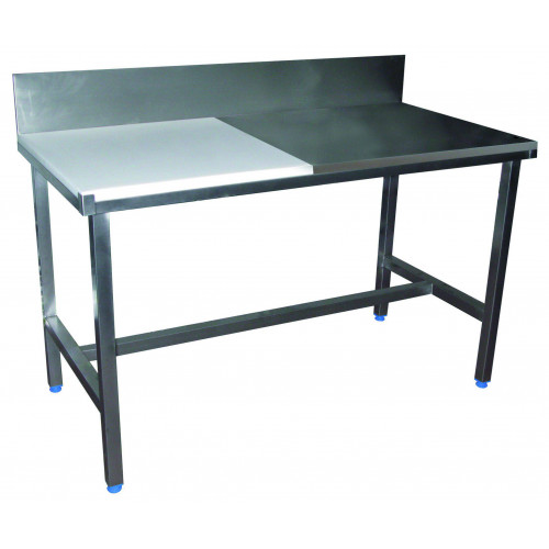 TABLE DE DÉCOUPE MIXTE CÔTÉ PROFESSIONNELLE 25 MM EN INOX - 600 X 1400 MM