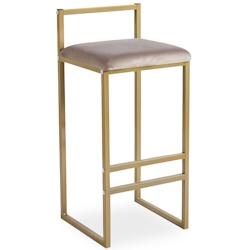 Tabouret de bar en métal Drakkar Argent et Velours Blanc - gris 3327480073179_0