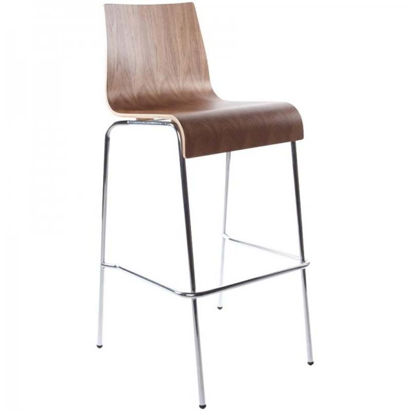 Tabouret de bar Forest 104 cm noyer - Paris Prix - Bois plaqué chêne et piètement en métal_0