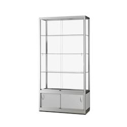 Vitrine d'Exposition Argent avec Rangement 100x40x197,2cm SARAZINO Vitrines - 3701478500166_0