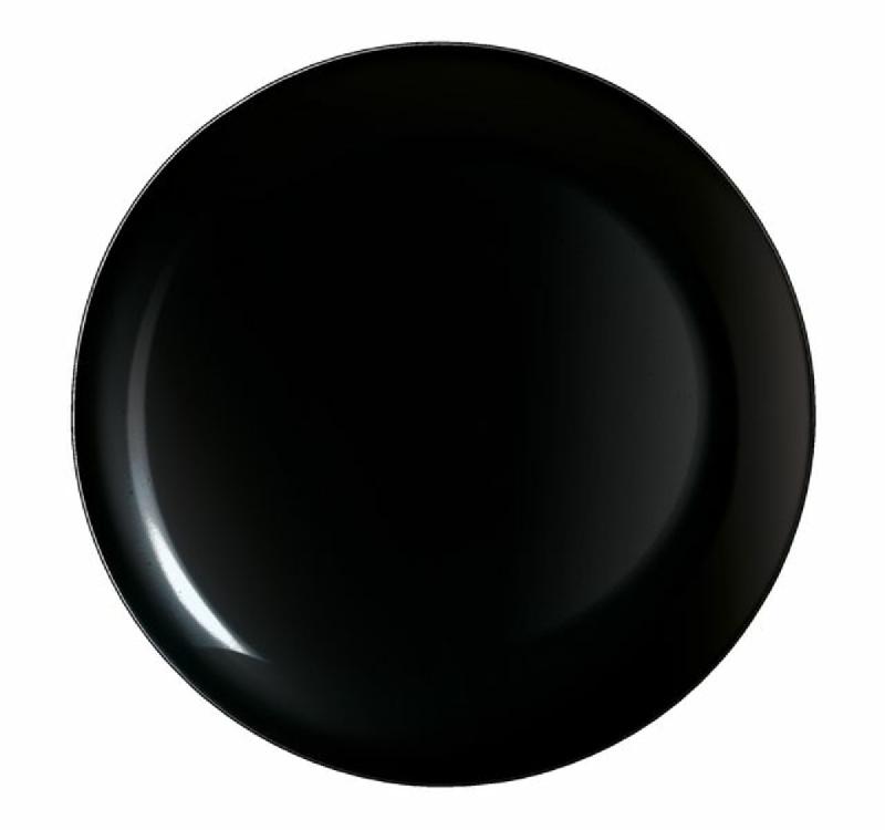 ASSIETTE PLATE ROND NOIR VERRE Ø 25 CM EVOLUTIONS ARCOROC