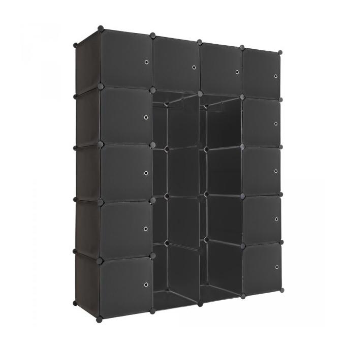 Armoires Penderie Etagere Tissu Non Tisse Marron Hauteur 180 Cm