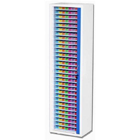 Armoire médicale de stockage 30 plateaux - AGDMAR003 - structure acier époxy bleu - verrouillage sécurisé_0
