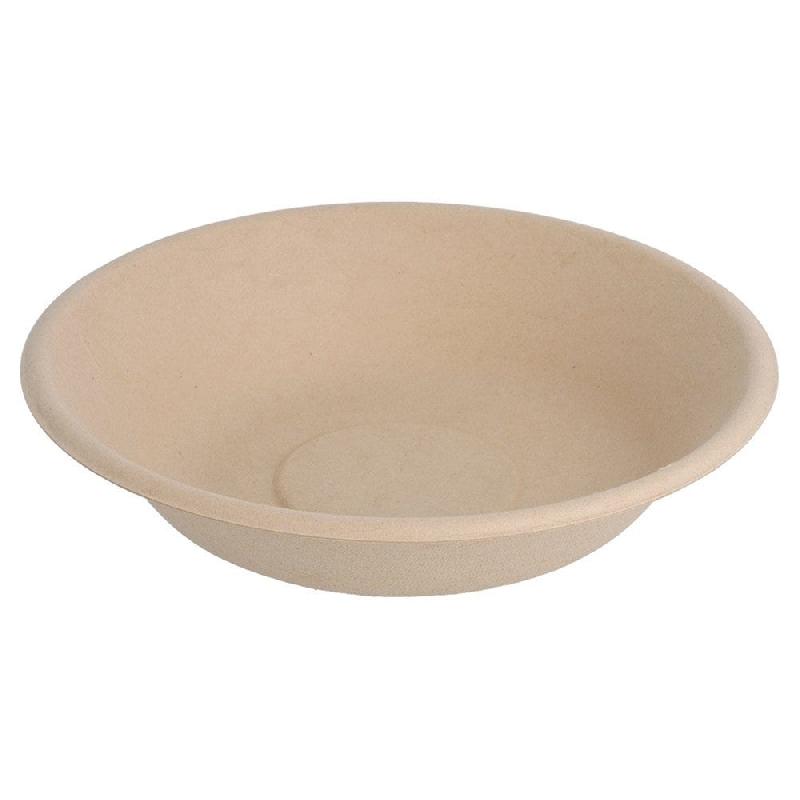 Assiette creuse bagasse naturel 460ml Ø16x3,6cm - par 1000_0