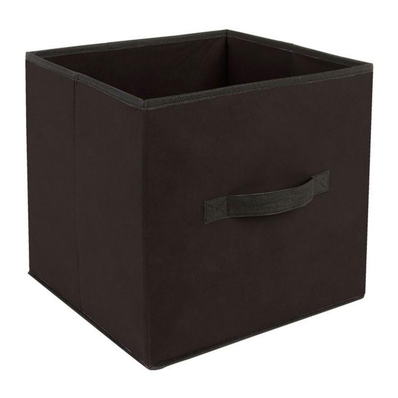 Boîte de rangement pliable Basic 31x31cm noir - Paris Prix - Compatible étagères Mix N Modul_0