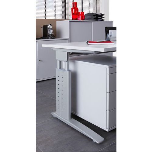 BUREAU ANGLE 90° PIÈTEMENT EN C MÉTAL-200X120CM-ÉRABLE-BLANC - HAMMERBACHER