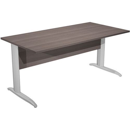 BUREAU DROIT PIEDS L EN MÉTAL FAST 160 CM - FRÊNE CHROME