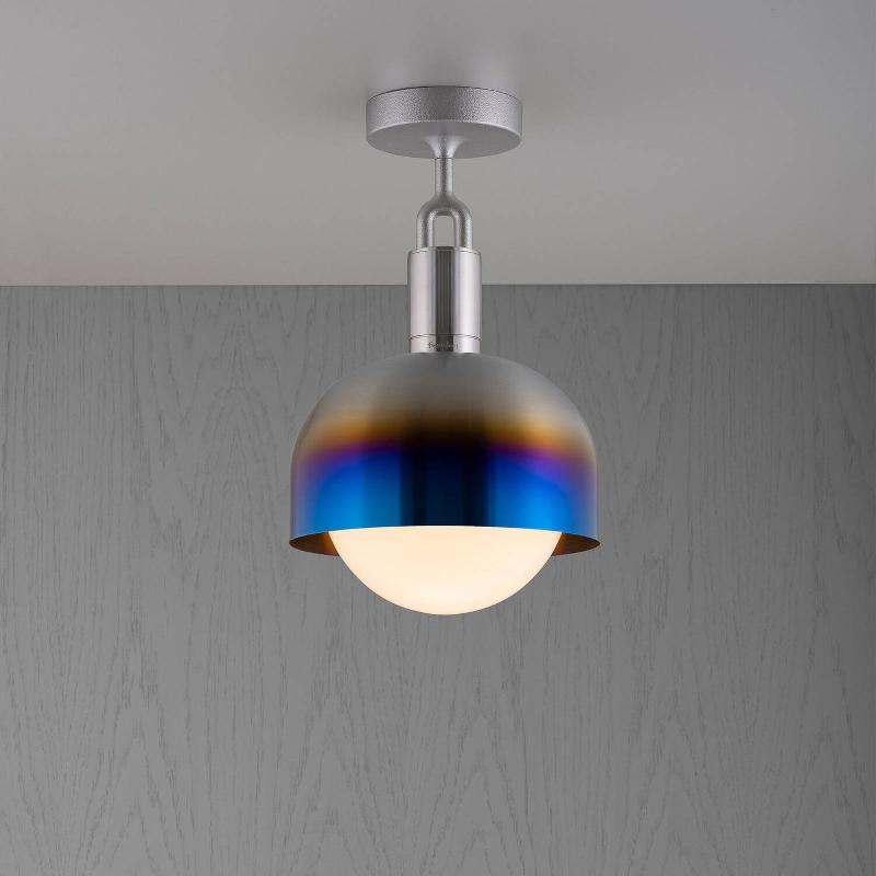 BUSTER + PUNCH FORKED PLAFOND ACIER BURNT/OPAL Ø25CM