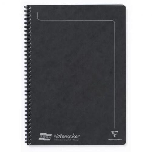 Clairefontaine Lot de 10 Cahier Europa Notemaker A4, 120p./60 feuilles détachables 90 g/m² reliure intégrale, ligné, coloris noir - 5016196048622_0
