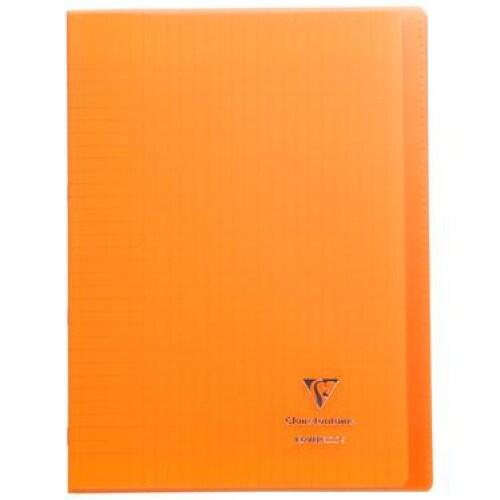 Clairefontaine Lot de 10 Cahier Kover Book A4, 96p./48 feuilles 90 g/m² piquées, couv. Transparente orange, Séyès - 3037929714098_0