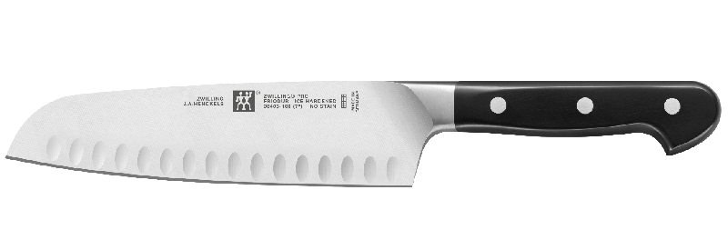 COUTEAU SANTOKU ZWILLING PRO, 180 MM, À LAME CANNELÉE