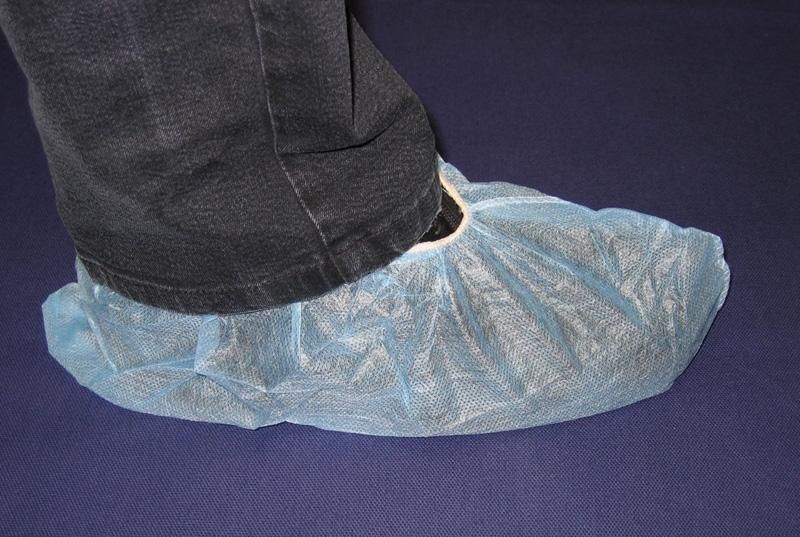 Couvre-chaussure en polypropylène non tissé bleu