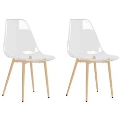 Décoshop26 - Set de 2 chaises de salle à manger design moderne en PET transparent et métal DEC025587 - 3000255329724_0