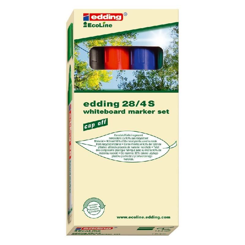 EDDING MARQUEUR EFFAÇABLE POUR TABLEAUX BLANCS - EDDING - E28 - TAILLE DE LA POINTE : 1,5-3 MM - POCHETTE DE 4 (PRIX À L'UNITÉ)