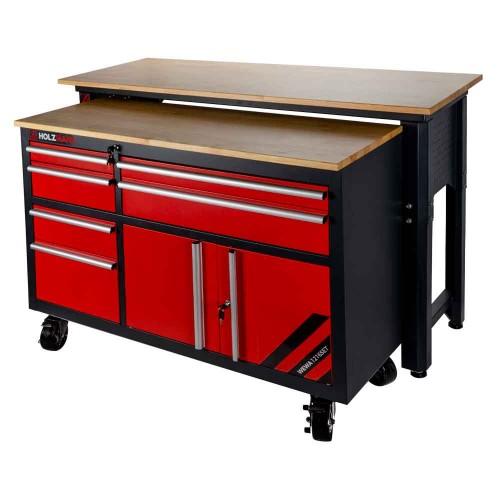 ENSEMBLE ÉTABLI ET TABLE DE TRAVAIL - 6 TIROIRS HOLZMANN