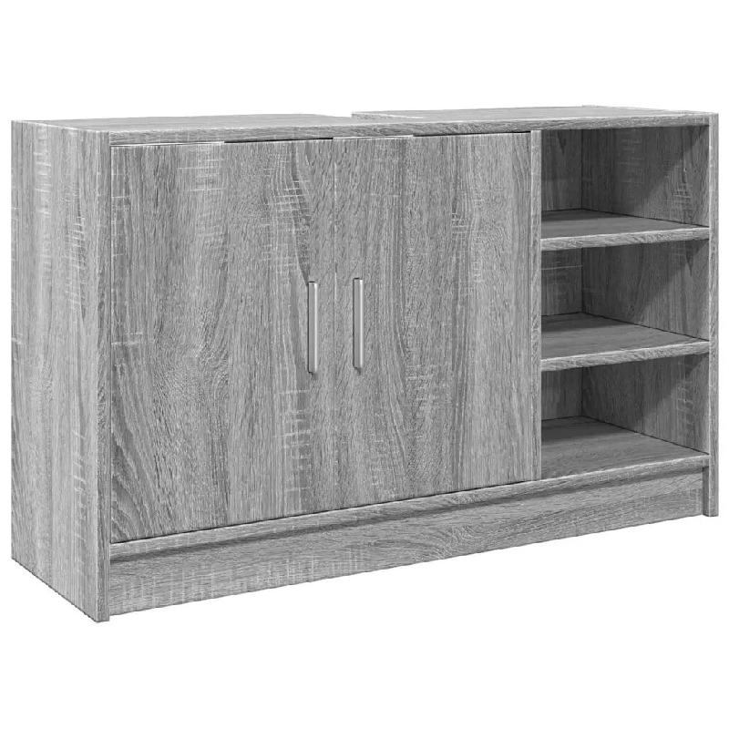 Helloshop26 - Armoire d'évier moderne grand espace rangement 90 x 29 x 55 cm en bois d'ingénierie sonoma gris 02_0049546 - gris Bois massif 30002358_0