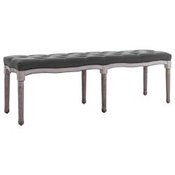 Helloshop26 - Banc banquette lin bois solide 150 x 40 x 48 cm gris foncé 02_0010763 - 3000591982720_0