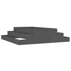Helloshop26 - Jardinière bac lit surélevé plantes fleurs terrasse jardin 110 x 110 x 27 cm bois massif de pin gris 02_0037311 - 3000217770625_0