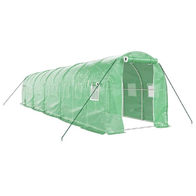 Helloshop26 - Serre tente abri plante fleur légumes avec cadre en acier 20 m² 10 x 2 x 2 m vert 02_0044556 - vert acier 3000220251524_0