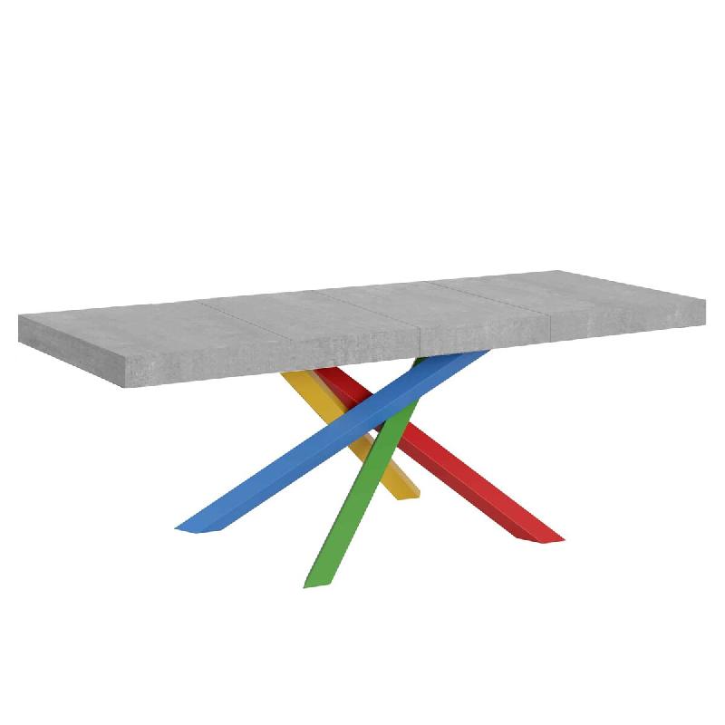 Itamoby Table Extensible 180/440X90 Cm Volantis Premium Pieds Ciment Multicolores 4/B - gris VE180PRE4B440-CM_0