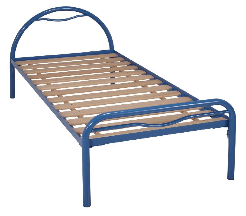 LIT TÊTE ARCEAU MÉTAL ALBA SOMMIER À LATTES 80X200CM COLORIS RAL 5015 BLEU - MANUTAN COLLECTIVITÉS