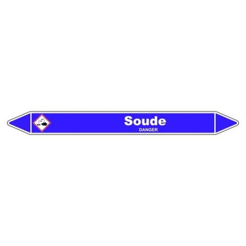 LOT DE 3 - MARQUEUR DE TUYAUTERIE - SOUDE - NFX 08-105 - VINYLE LAMINÉ 150 X 12 MM