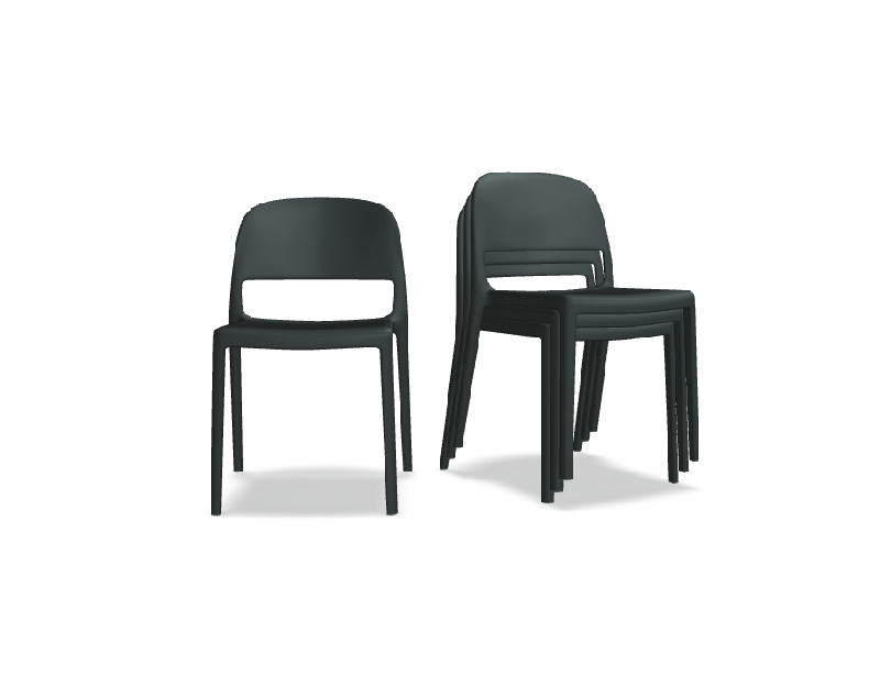 Lot de 4 chaises BLENDY - anthracite_0