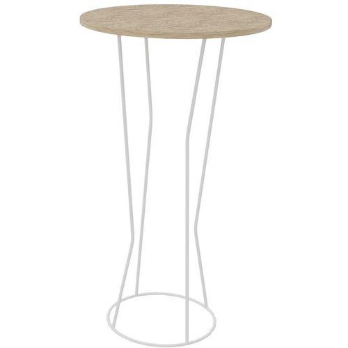 MANGE DEBOUT CYCLO Ø 60 CM PLATEAU CHÊNE DE FIL PIÈTEMENT BLANC