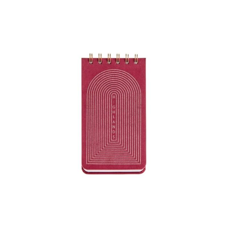 MIQUELRIUS Bloc spiralé Highland Days velours rouge 9x16, 140p./70 feuilles 80 g/m², ligné - 8422593077733_0