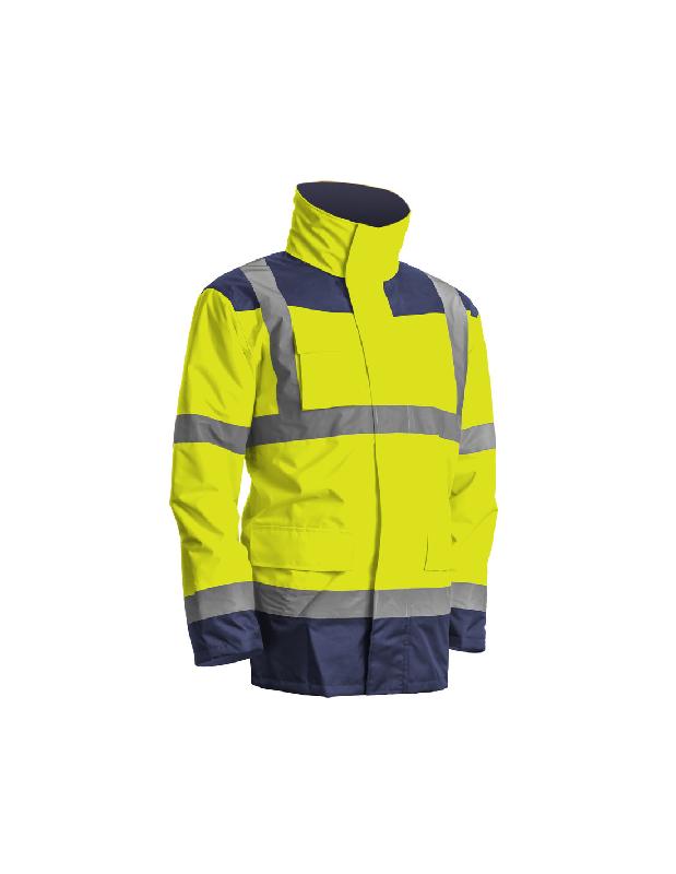 VESTE HARBOR PU HI-VIZ 3M JAUNE FLUO/MARINE TL - COVERGUARD - 7KANYL