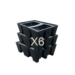 PLAST'UP ROTOMOULAGE Bac de rétention pe palette europe éco-lot de 6 - NOIR - noir 0733968138170_0