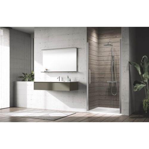 PORTE DE DOUCHE PIVOTANTE YOUNG 1B 77 - EXTENSIBLE 77-81 CM - BLANC MAT NOVELLINI