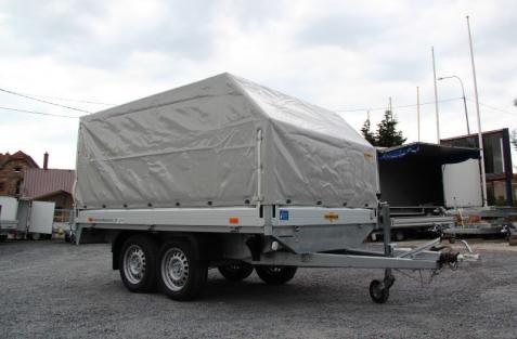 Remorque plateau Humbaur HT 353121 - 2 essieux, roues dessous, ridelles alu, PTAC 3500 kg_0