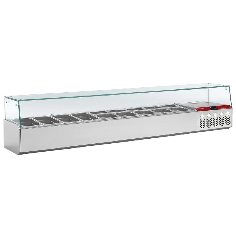 Saladette à ingrédient à poser gn 9x1/4 avec vitrine - PSX198G/PP9_0