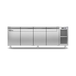 Saladette GN 1/1 Positive 4 Portes Groupe Logé Plan de Travail Inox - Coldline - inox 0645760188713_0