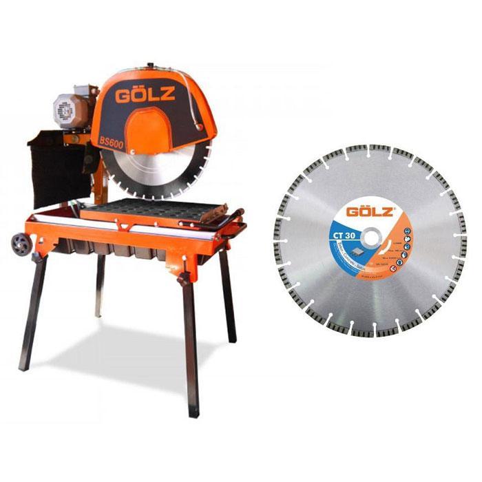 Scie électrique 230 V à briques sur table BS600 + 1 disque CT30 Ø 600 mm - GOLZ - 02826001000+CT30601_0