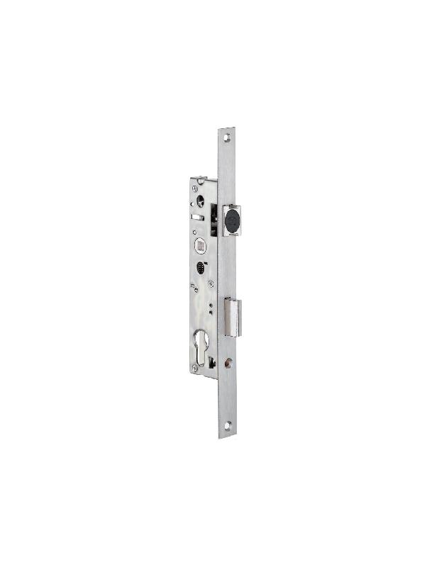 SERRURE MONOPOINT À LARDER POUR PROFIL ÉTROIT PÊNE DORMANT DEMI-TOUR COFFRE 41MM TÊTIÈRE 24MM - STREMLER - 2260.41.0TP24