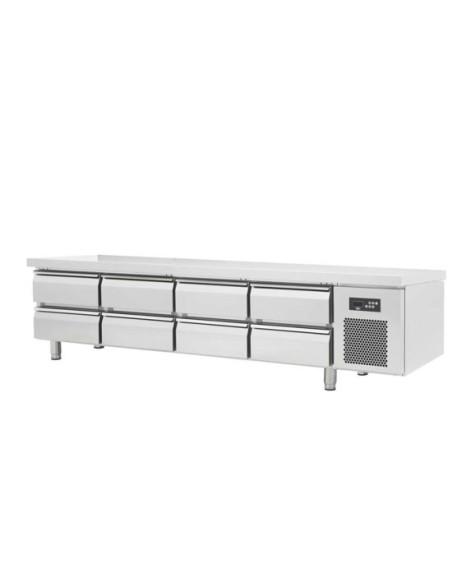 Soubassement réfrigéré positif 8 tiroirs en inox AISI304 - Référence : SBRP8T-1700 - Volume net 365L - Fabriqué en Italie_0
