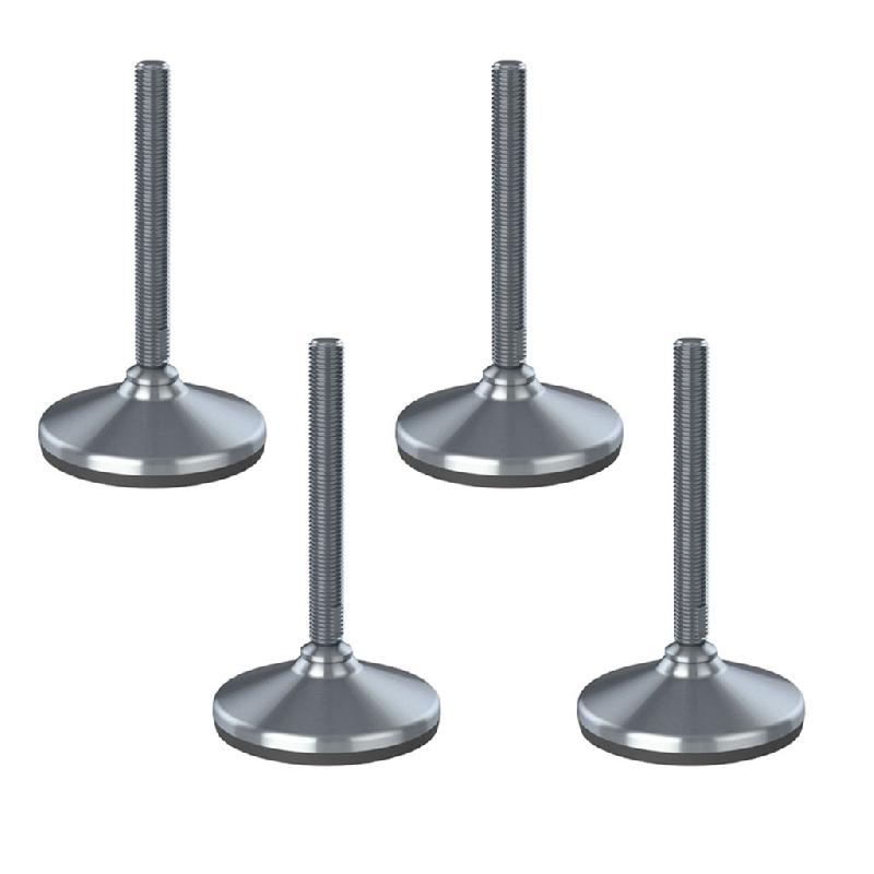 Pied de nivellement en acier inoxydable 16x150x105mm base et patin anti-vibration 2200kg-Set of_0