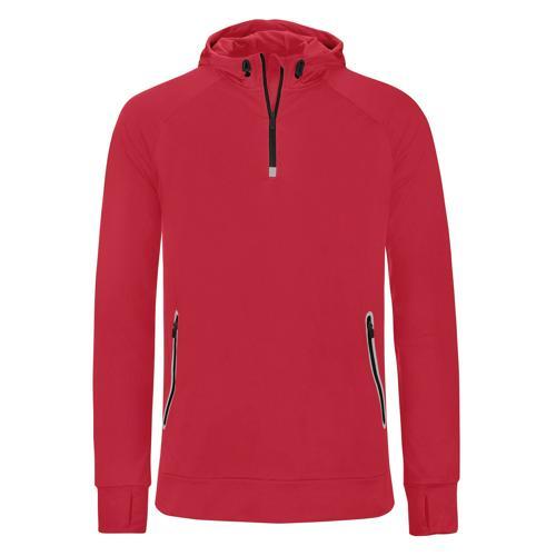 SWEAT À CAPUCHE 1/2 ZIP TRAINING ROUGE