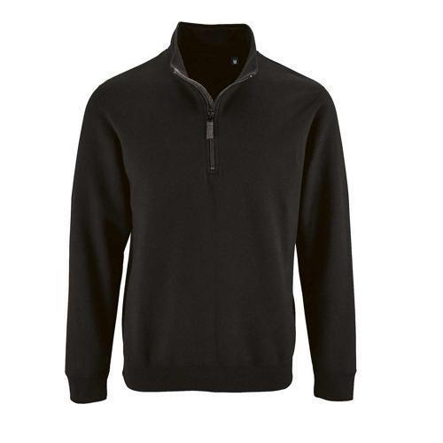 SWEAT PERSONNALISABLE COL CAMIONNEUR EN COTON NOIR